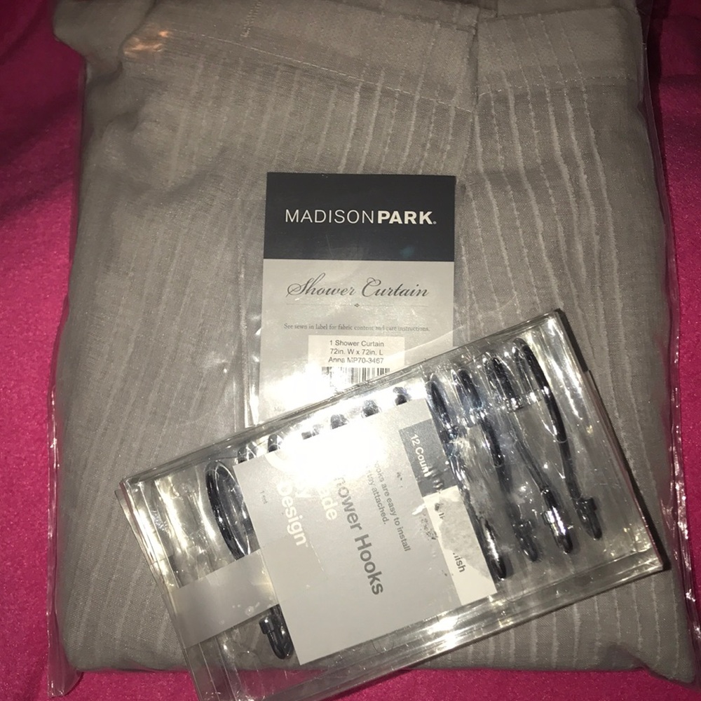Shower curtain & hooks